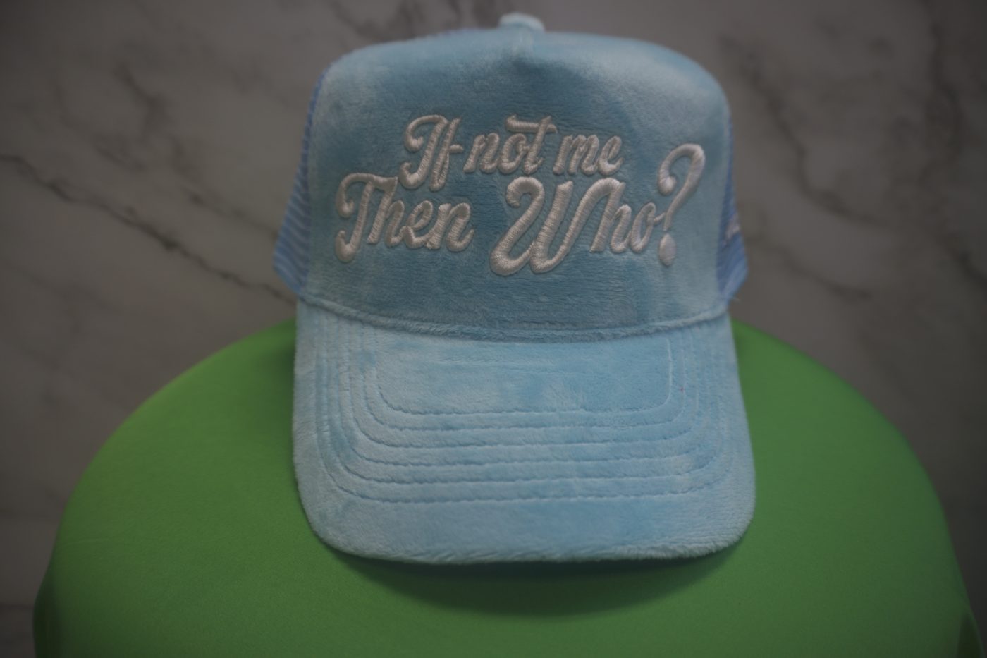 Baby Blue Plush Trucker